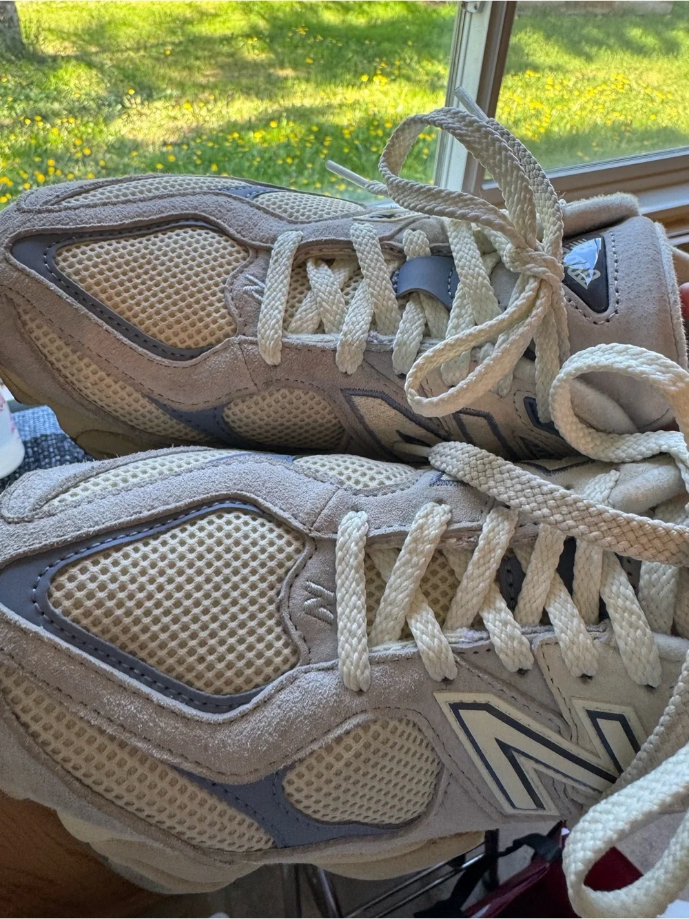 9060 New Balance Sneakers, Pearl Gray/Linen - Picture 5 of 5